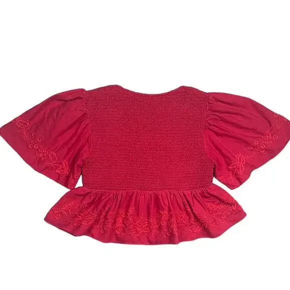 Zara Fit & Flare Embroidered Blouse Shirt - Picture 2 of 3